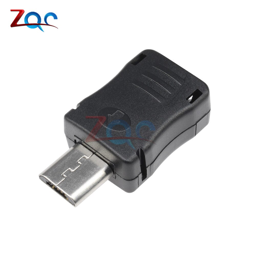 10PCS DIY Micro USB 5 Pin T Port Male Plug Socket Connector with Plastic Cover
