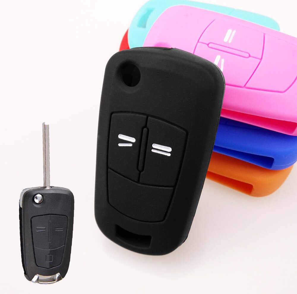 2 -knappers silikon fjernkontrolldeksel fob -deksel som passer til opel corsa astra meriva vectra zafira gtc signum tigra beskytter: misligholde tittel