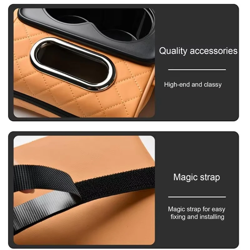 Auto Armsteun Middenconsole Kussen Dikker Armsteun Box Pad Zijverlenging Kussen met Bekerhouder Tissue Box Organizer Bag