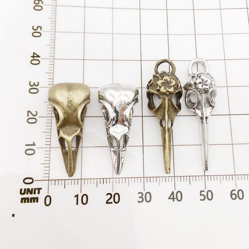 10pcs Retro Style alloy Crow Bird Skull Pendant -Animal Birdhead Pendant - Gothic Charm Jewelry Finding