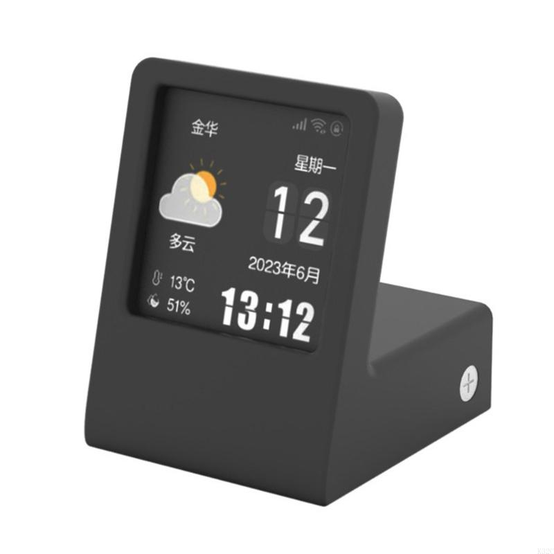 K32c multifunctionele bureau wifi digitale klok draadloos weerstation met thermometer hygrometer helderheid verstelbaar: Default Title