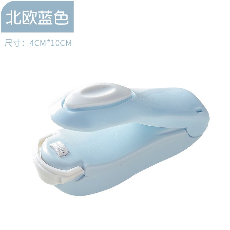 Practical Mini Sealing Machine Kitchen Tools Portable Food Clip Heat Sealing Machine Sealer Home Kitchen Accessories and Gadgets: Nordic Blue