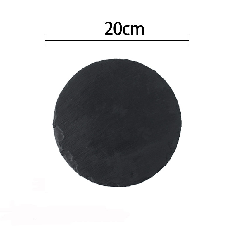 Black Natural Stone Plate Cutting Board Steak Posing Ornaments Photography Decoration Sushi Food Photo Background Shooting Props: LIGHT BLUE