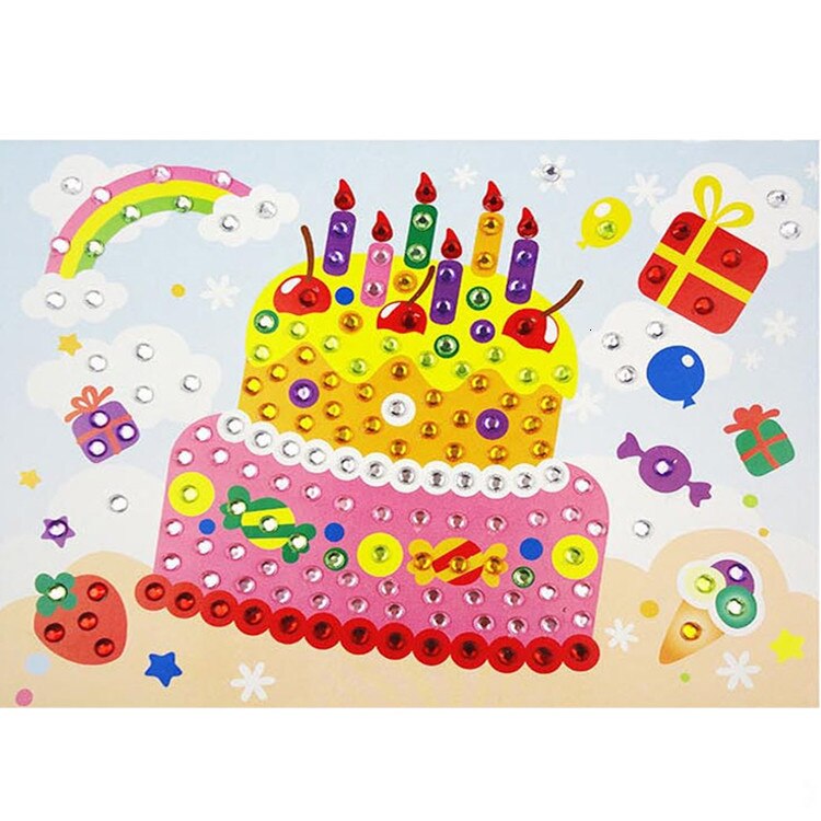 Crystal Sticker Craft DIY For Kids Children Diamond Painting Kindergarten Educational Mosaic Sticker Crafts Puzzle Toys