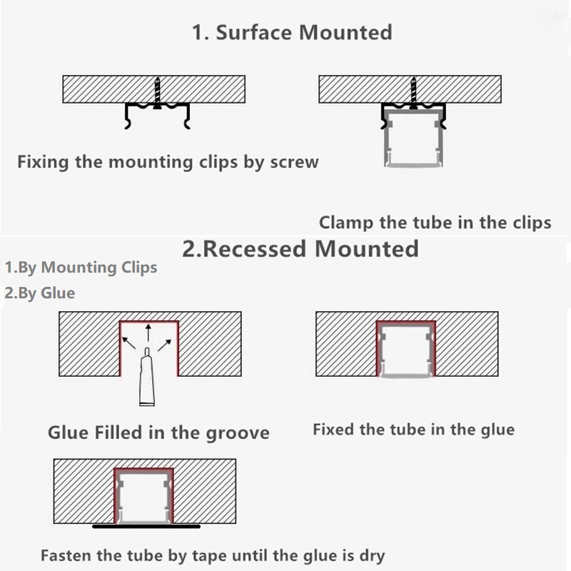 LED Tape Neon Flex Profile ,5V 12V 24V Progrmmable Strip Matte Diffuser.Flexible Recessed Linear Bar Light Waterproof Channel
