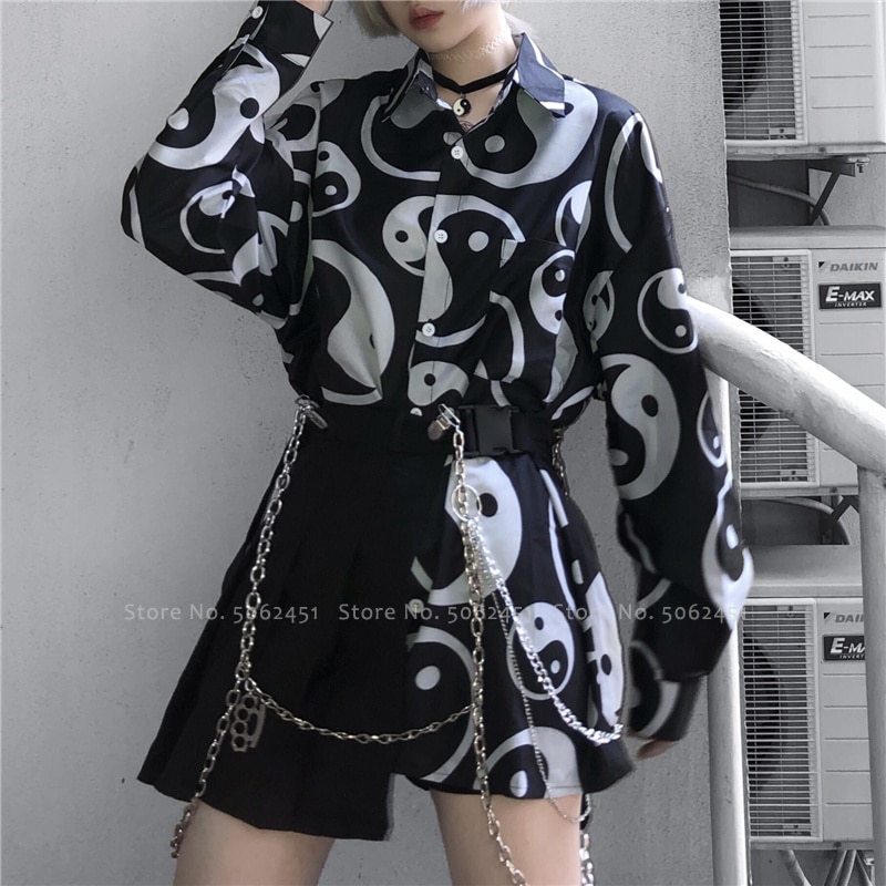 Japanese Harajuku Style Blouse Coats Men Women Couples Tai Chi Chinese Printed T-shirt Hip Hop Streetwear Samurai Haori Cardigan