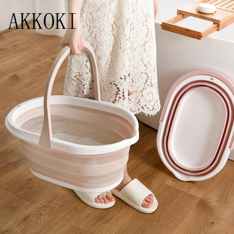Bañera de ducha portátil plegable para bebé, piscina para mascotas, cubo Rectangular de plástico grueso para pies, Spa, fregona de almacenamiento de agua