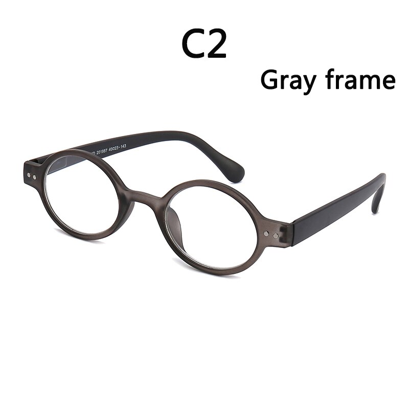 BOYSEEN-gafas de lectura retro con marco redondo, para personas de mediana edad y mayores, gafas de lectura de periódico con marco completo 201887: C2 / +300