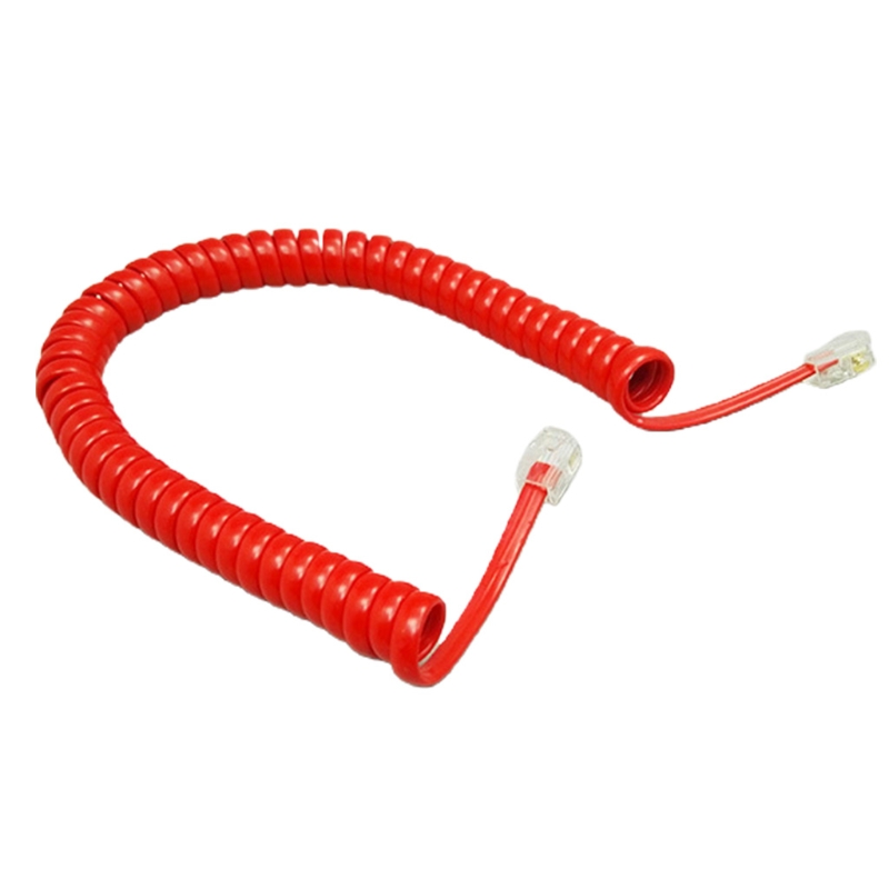 RJ9 Opgerolde Telefoondraad 6FT Gebogen Vaste Telefoon Handset Handvat Lijn 6Feet: Rood