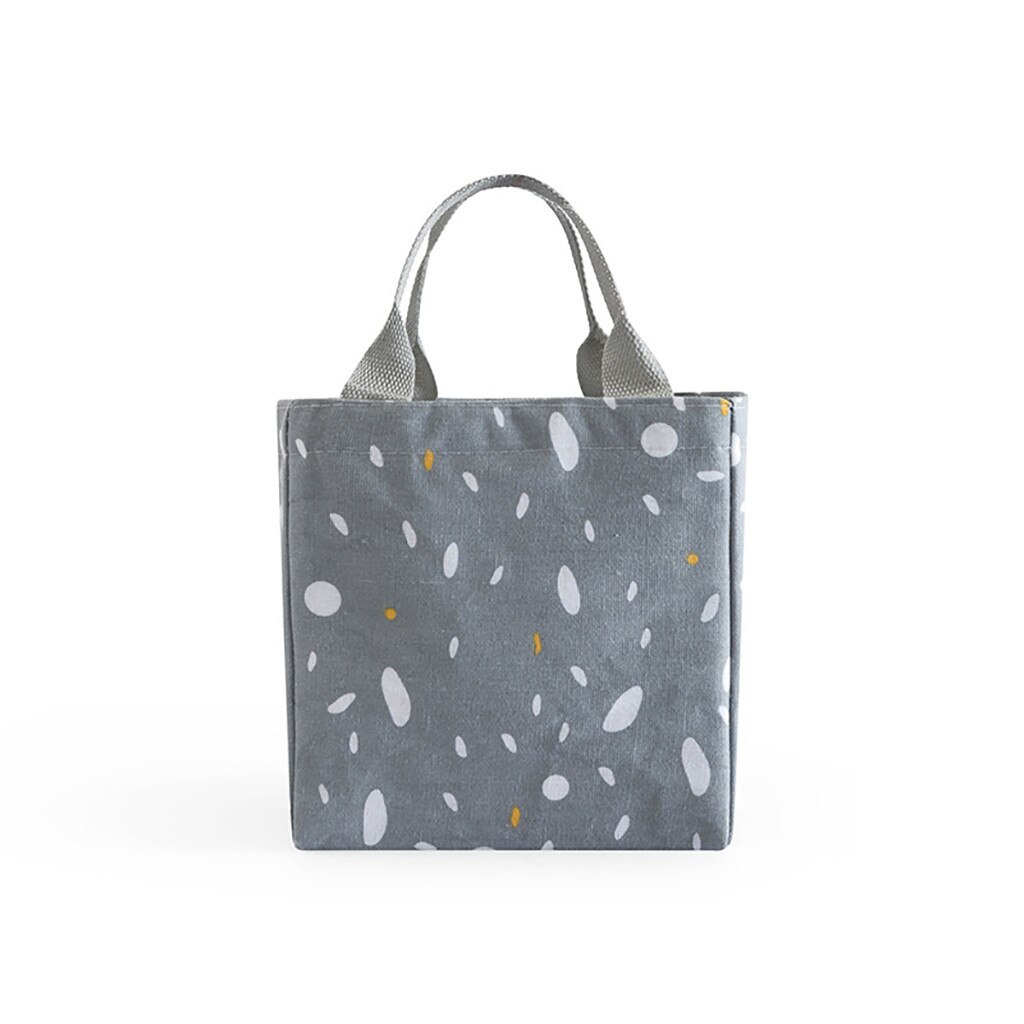 Food Storage Bag Lunch Bag Insulated Thermal Cold Picnic Carry Case Travel Working Bento Travel Necessary Picnic Handbag #0116: Gray
