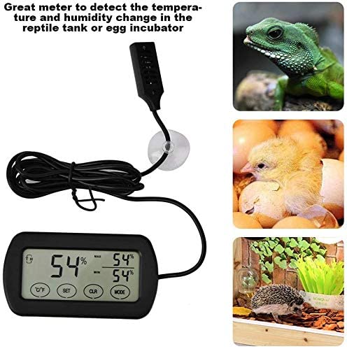 Thermometer Hygrometer Monitor Gauge Automatic reptile accessories Products Alarm Incubator animal Temperature with LCD Display