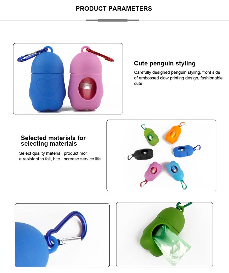 Pet Waste Bag Dispenser Dog Waste Bag Holder Plastic Garbage Poop Bag Dispenser Carrier Case Poop Bag Storage Dog Pet Supplies