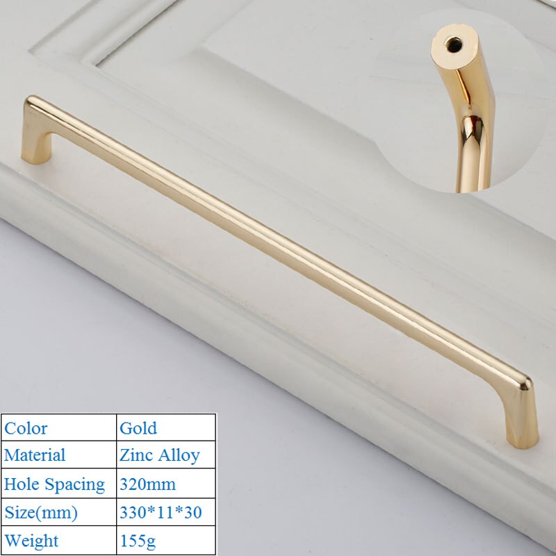 Modern Minimalist Cabinet Push Pull Handle Jane European Imitation Gold Drawer Wardrobe Door Handle Furniture Hardware Knobs: Gold 6197-320mm