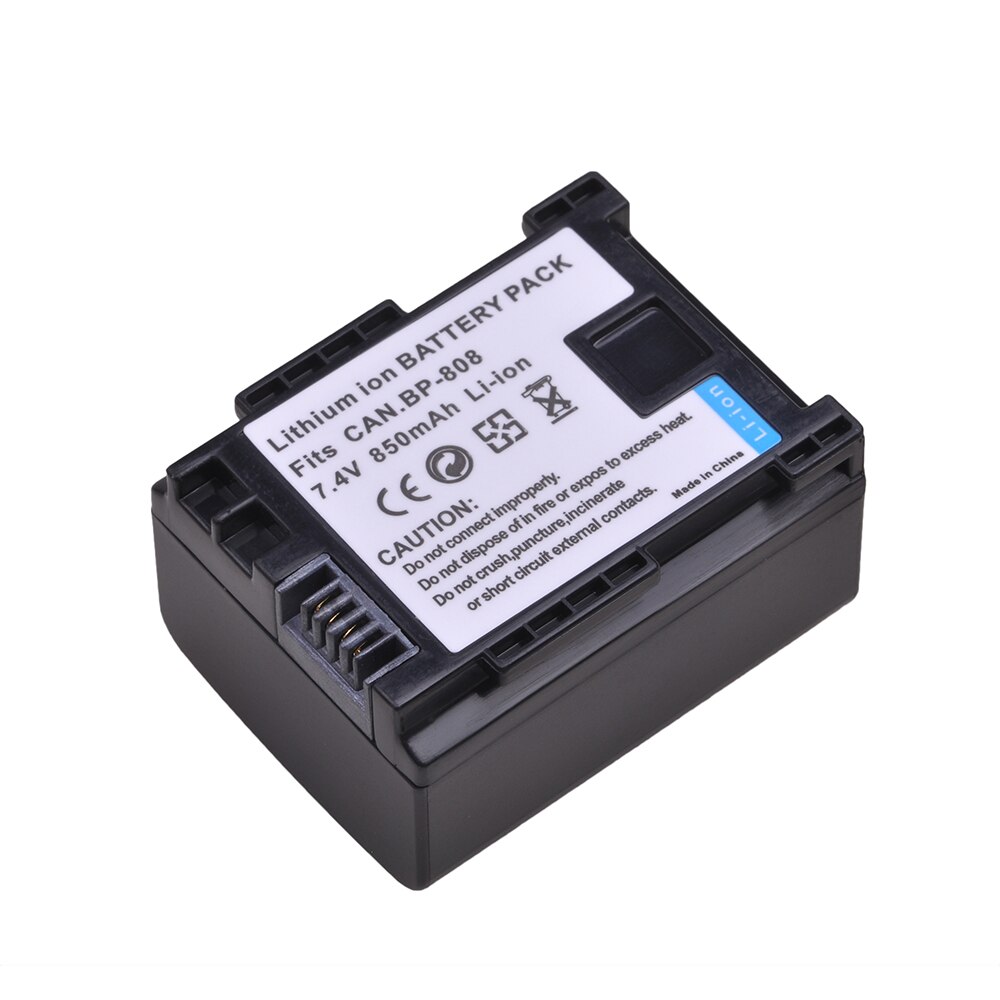 1Pc 850mAh Rechargeable Battery for Canon BP-808 BP808 FS200 FS21 FS22 FS100 FS10 FS11 HF200 HF20 HFS100 HFS10 Camera Batteries