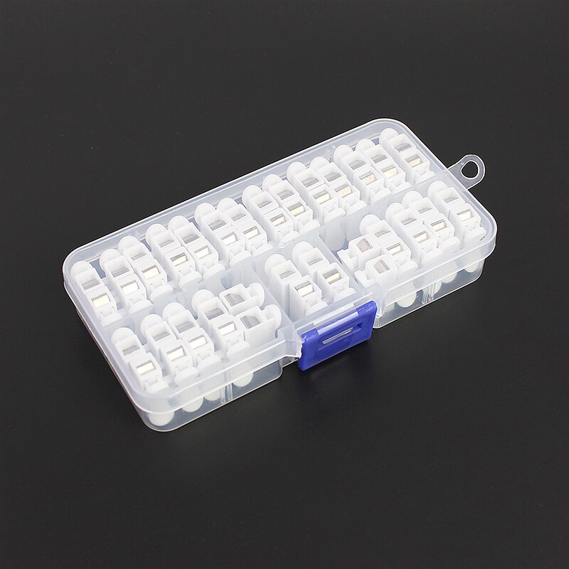 Conector de Cable eléctrico CH2, Terminal de conexión de tira LED, 2 pines, empalme rápido, Terminal de prensa de 220V, 26 unids/caja