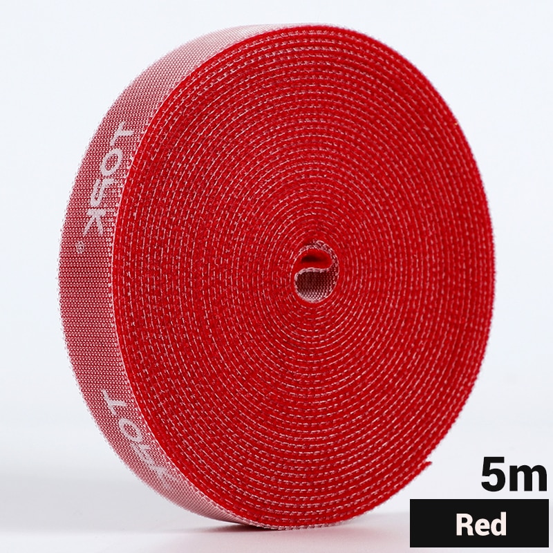 TOPK Cable Organizer Wire Winder USB Cable Management Charger Protector for iPhone Samsung Xiaomi Earphone Cable Holder: 5M Red