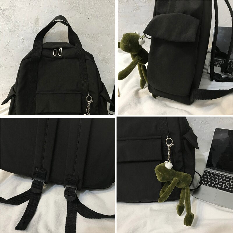 Menghuo Nylon Vrouwen School Rugzakken Leuke Kikker Rugzak Waterdichte Rugzak Schooltassen Tienermeisjes Zakken Reistas Mochila