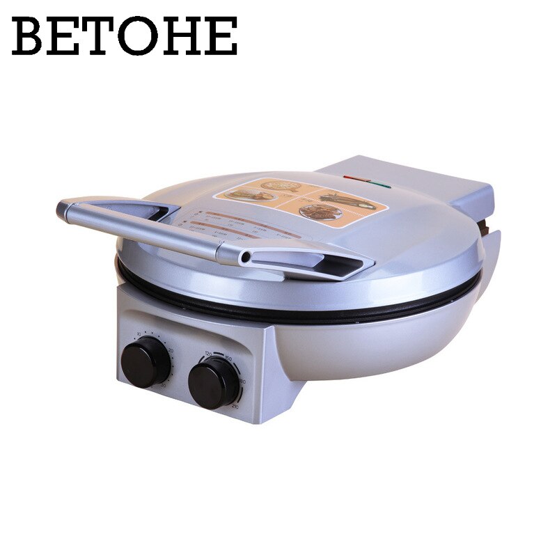 Plancha eléctrica de doble cara para hacer crepes y tortitas, sartén para Pizza, máquina para freír carne y barbacoa, sartén para hornear, plancha para pasteles: AU
