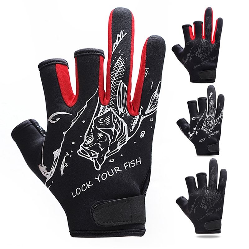 Angeln Handschuhe Drei Finger Geschnitten Wasserdicht Verschleiß-beständig Stoff Tau Handschuhe Angeln Anti-Unterhose Drei Finger Männer