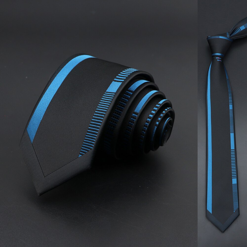 Corbatas delgadas de 6cm para hombre, corbata para vestido de boda, de Cachemira Floral de retales, lazo negro y azul, accesorio de negocios para camisa, , Cravate: 17