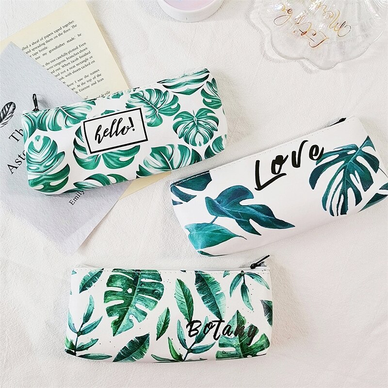 Small Green Turtle Leaf Pencil Case Student Pencil Box Pencilcase Pencil Bag School Supplies Stationery
