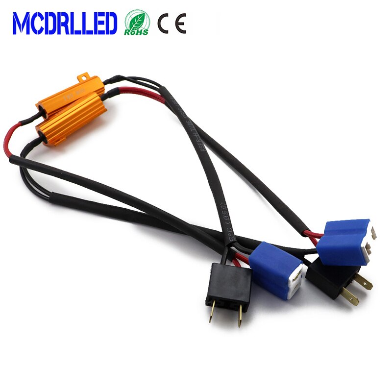 2PCS H7 Headlight Car LED Canbus Load Resistance 9005 9006 H11 H8 Auto 50W Decoder Controller Warning Resistor 12V