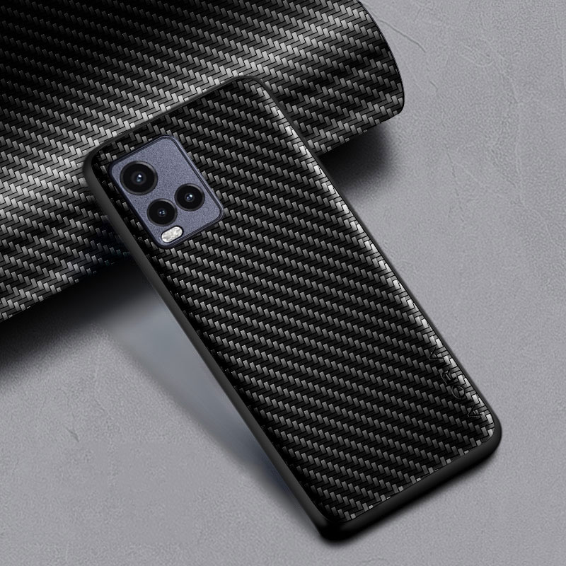 Carbon Fibre Textuur Case Voor Vivo Y33S Y21S Y21 Y33T Mode Soft Cover Coque Voor Vivo V21E V21 v23E V23 Case
