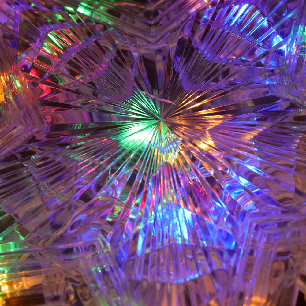 LED Christmas Tree Topper Glowing Treetop Star Lights Home Decor Party Supplies (Warm White 30LEDs)