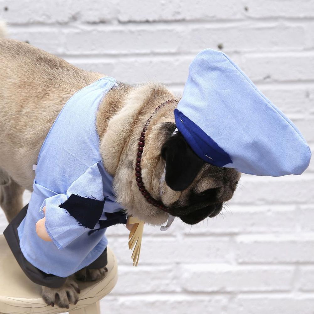 1 Set Pet Dog Costumes Cat Dog Cosplay Suit Halloween Christmas Uniform Clothing Puppy Hat and Necklace Outfit Party Dressing Up