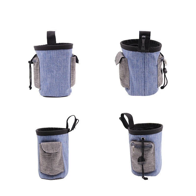 Bolsa de comida para mascotas multifuncional, ajustable, impermeable, bolsillo de entrenamiento, bolsa portátil para aperitivos, suministros para mascotas
