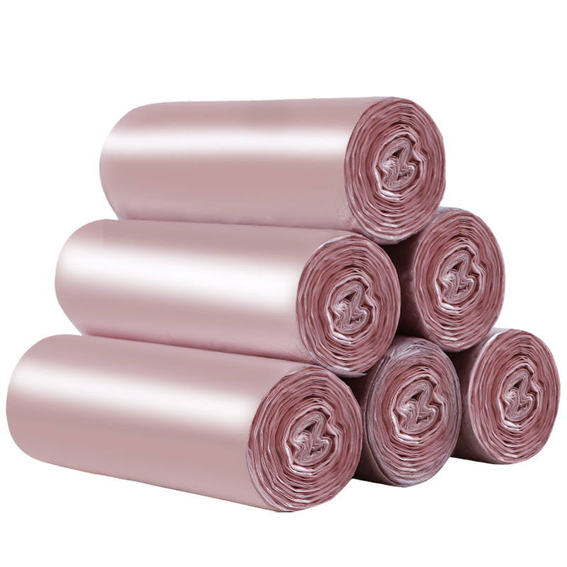 60pcs 45x63CM Big Size Garbage Bags Rose gold Trash Bags Thicken Convenient Environmental Cleaning Waste Bag Plastic Trash Bags
