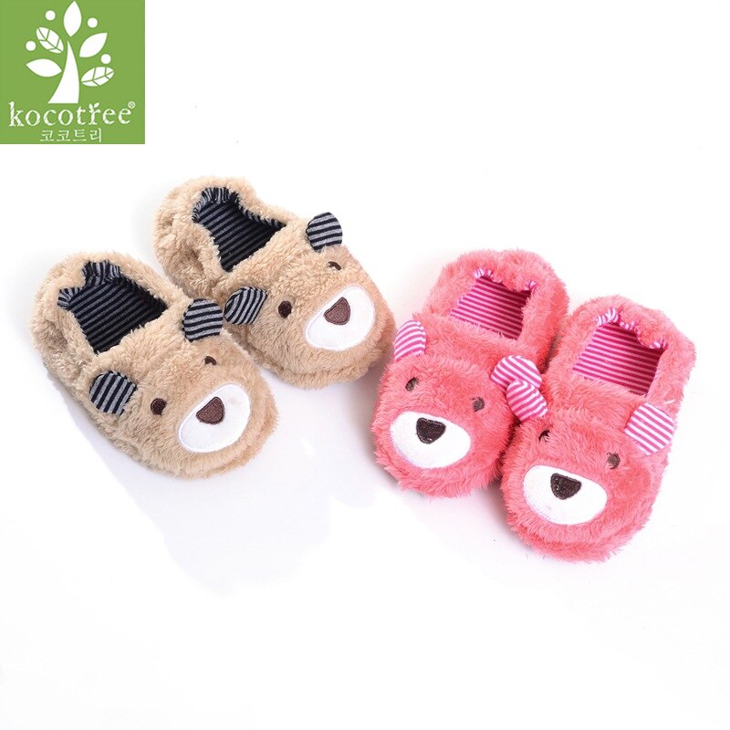 Kocotree – pantoufles d'hiver pour enfants garçons et filles, chaussures de maison confortables et chaudes en coton avec cochon de dessin animé