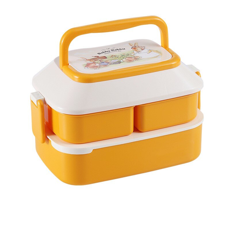 Bento Lunch Box Salad Container for Lunch 52/35oz BPA Free Leak Proof Salad Dressing Container Smart Lock Reusable Spork Spoon: orange 1.5L