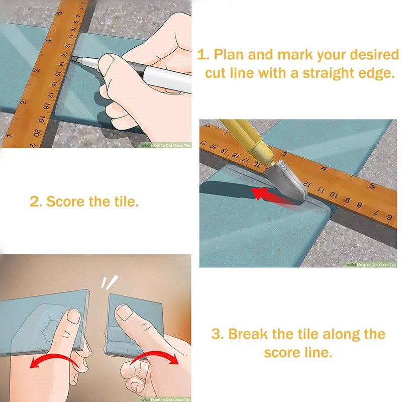 1pcs Diamond Glass Cutter 4-12mm 177mm Aluminum Alloy Glasses Cutters For Hand Tool Glass Cutting Tools