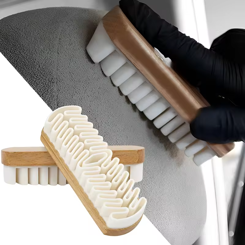 Brosse de nettoyage intérieur de voiture en daim, 2 pièces, tissus en peluche, peau de cerf, brosse de soins de beauté, outils de nettoyage de tapisserie de voiture