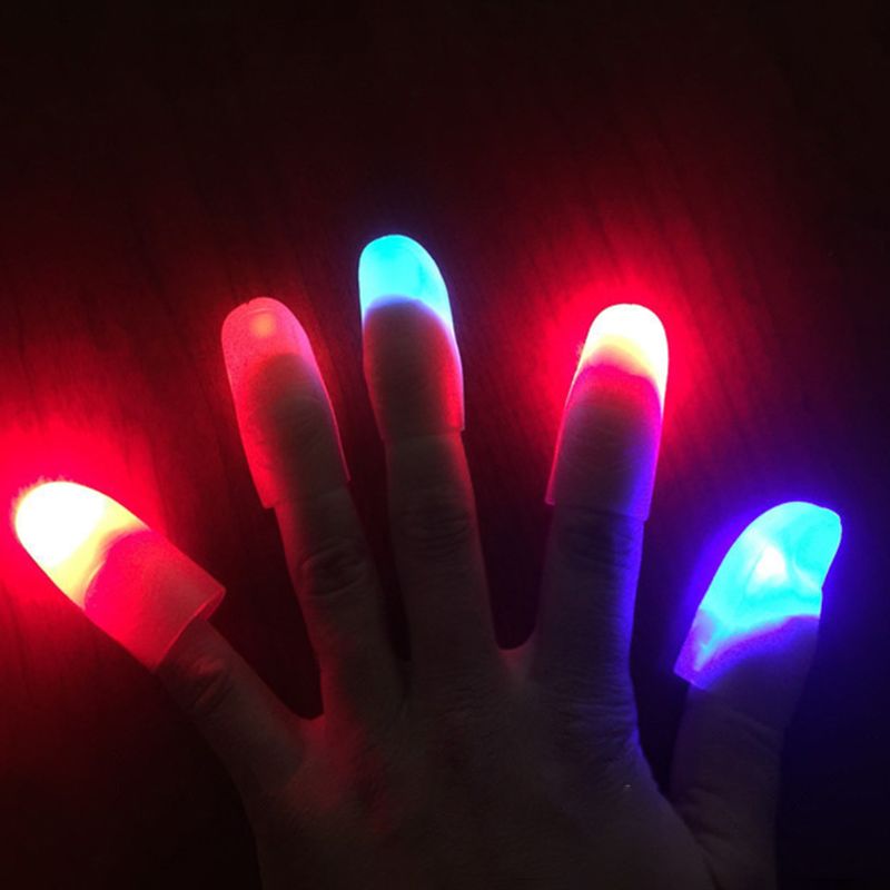 5pcs/set LED Finger Lamp Glowing Magic Thumbs Tip Light Luminous Finger Light