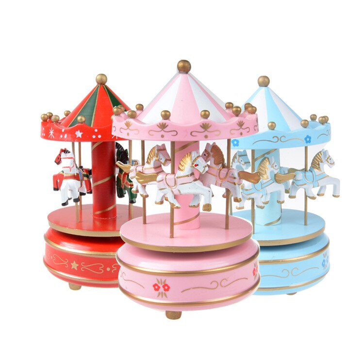 Giocattolo creativo Carosello di Legno della cassa di Risonanza Merry-Go-Round Music Box Giocattoli Per Bambini Regali Di Compleanno