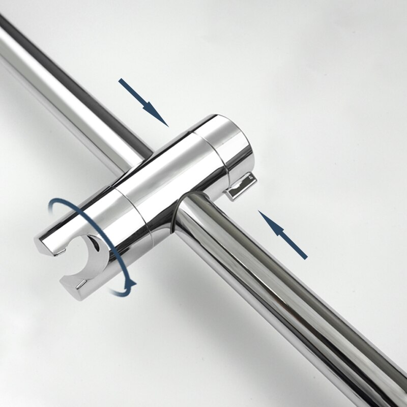 Shower Riser Rail Sliding Bar with Soap Dish Bathroom High Pressure Handheld Rain Shower Sprayer Head Chrome Adjustable Holder