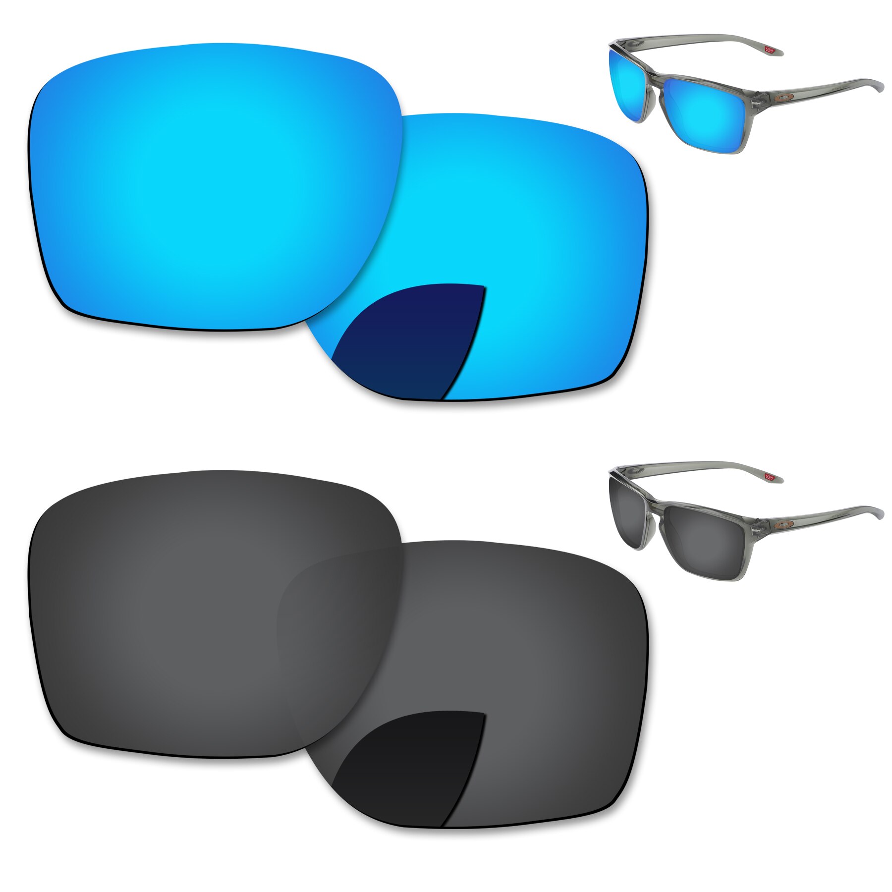 Alphax Vervanging Lenzen Voor Oakley Sylas OO9448-Zonnebril Gepolariseerde-Meerdere Opties: 2 Pairs-Black-Blue
