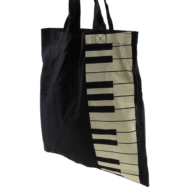 Black Piano Keys Music Handbag Tote Bag Shopping Bag Handbag Q0KE