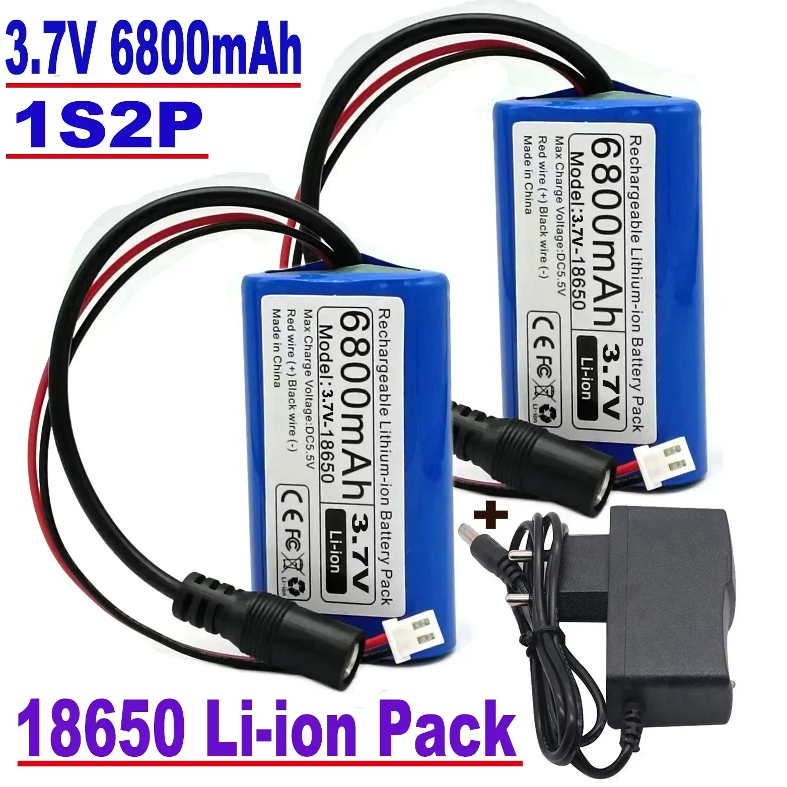 Microcontrolador de batería de litio, luz LED para exteriores, Altavoz Bluetooth, fuente de alimentación de respaldo de audio, 3,7 V, recargable 18650