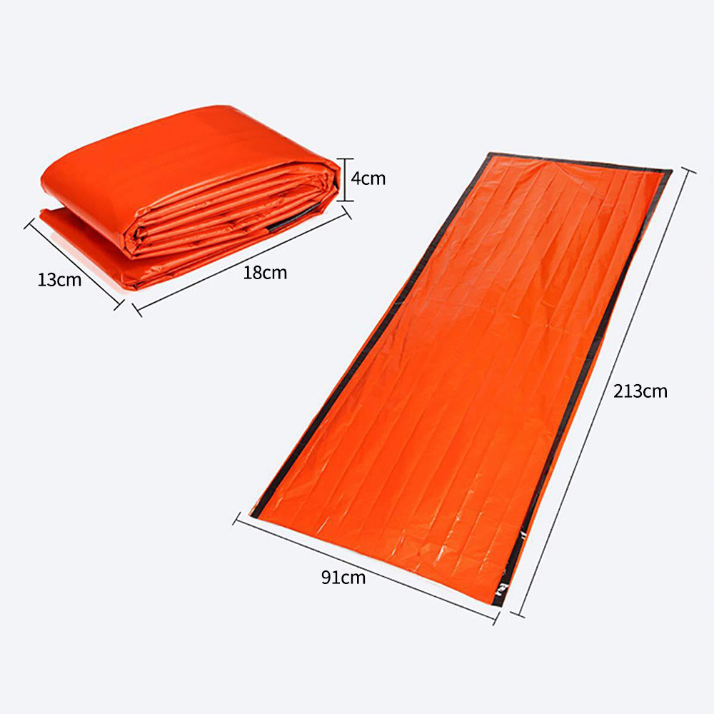 Saco de dormir portátil à prova d'água para sobrevivência de emergência, equipamento de acampamento ao ar livre, saco térmico, primeiros socorros, resgate, mylar, cobertor isolante