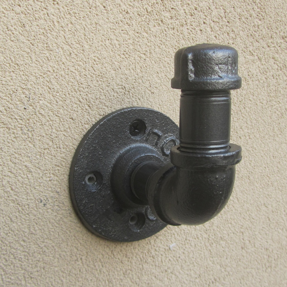 Teollisuus 1/2 &quot; kaikki asennettu metalliputki lakka pyyhekoukkuripustin retro urbaani rustiikki seinäkoukut kotibaari kahvila ravintola sisustus