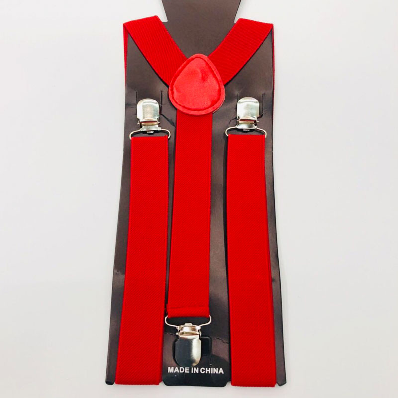 Bretelles élastiques en forme de Y pour homme et femme, unisexe, bretelles réglables, colorées, vêtements: Red