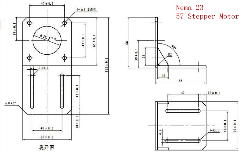 Nema 23 57 stepmotor base beslag montering fast montering sæde til cnc router