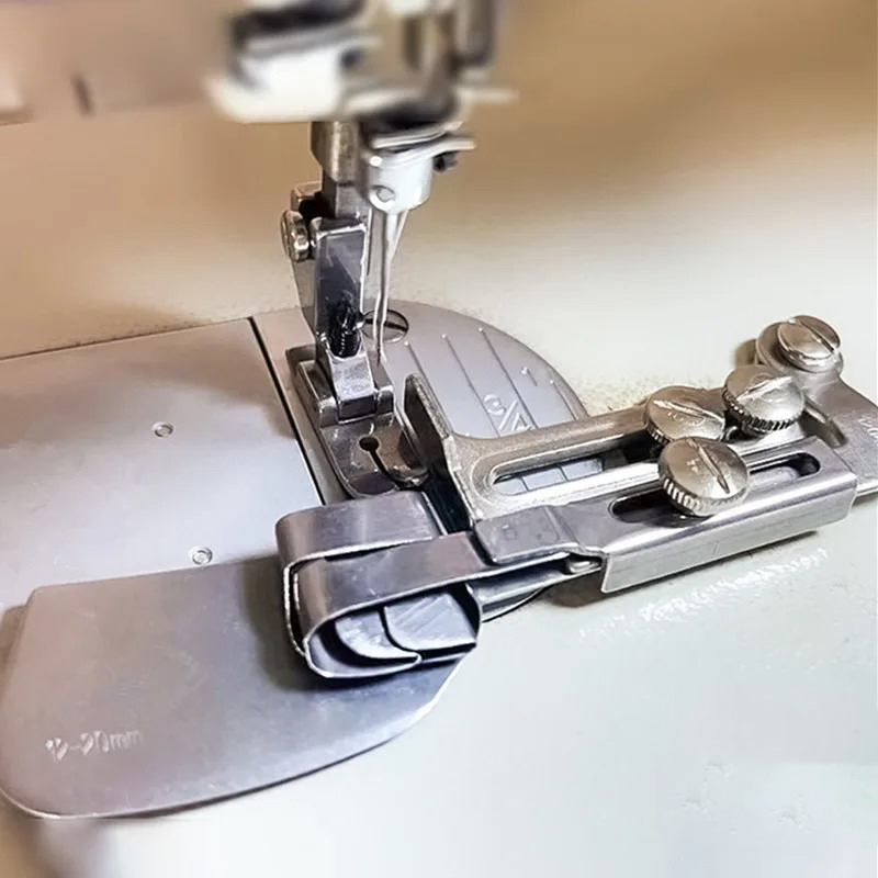 Prensatelas para máquina de coser Industrial, rodillo de dobladillo ajustable, prensador de carpeta, accesorios para máquina de coser doméstica de coche plano