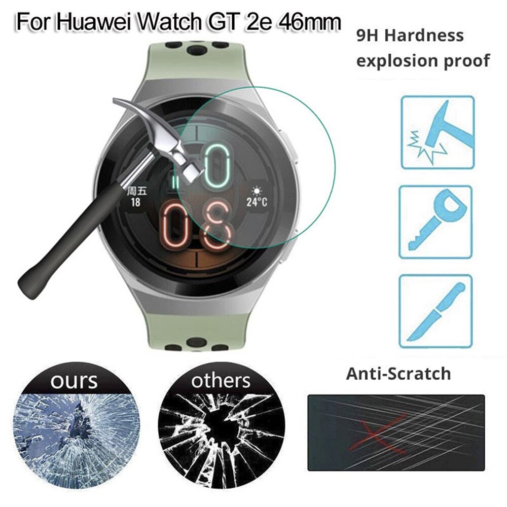 1pc 9h skärmskydd av klart härdat glas ultratunna anti-repor 2.5d böjd skyddsfilm för huawei watch  gt 2e 46mm