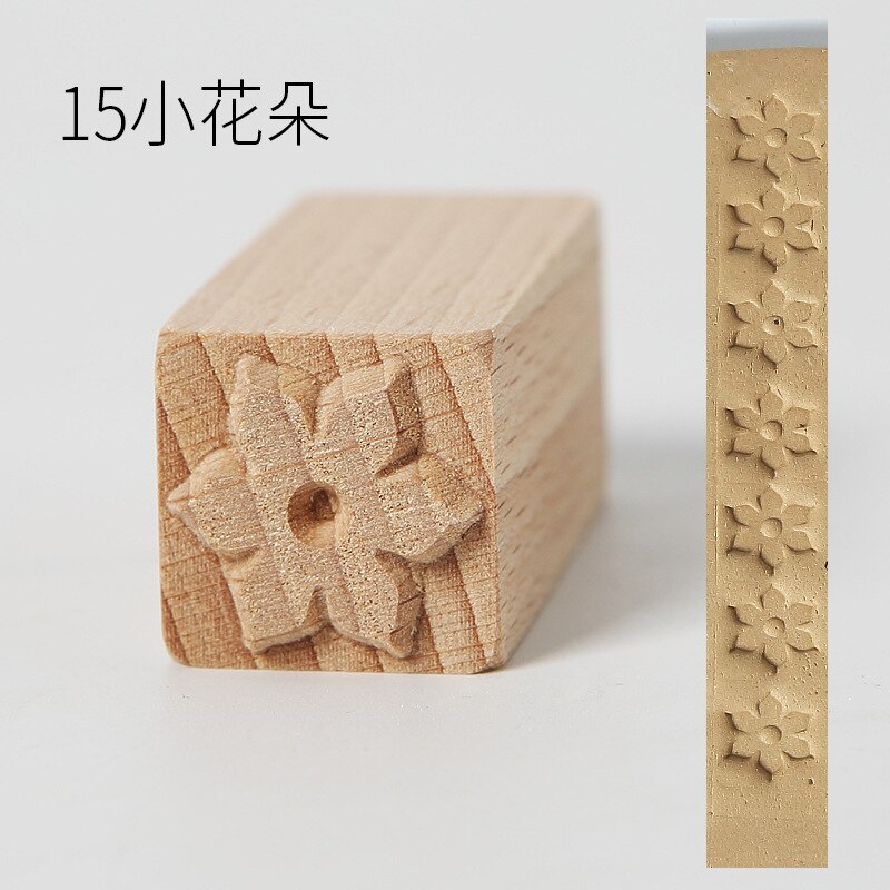 1 szt. Sztuka ceramiczna tekstura pieczęć z litego drewna księżyc kreskówkowy ciasto drukowanie DIY kreatywny ceramika narzędzie gliniana rzeźba drukowanie grawerowanie: 15