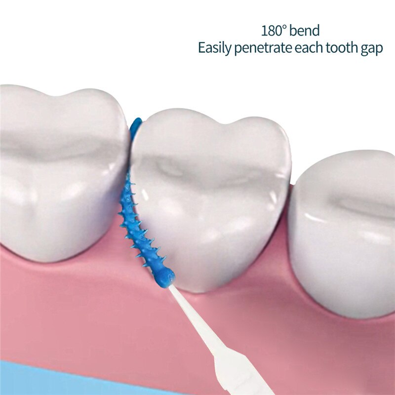 Cepillo Interdental doble, cabezal de hilo Dental, higiene Dental, herramienta de limpieza Dental, 120 Uds.