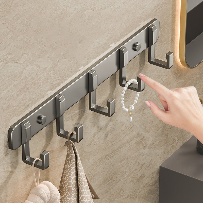Ganchos negros de pared para colgar ropa, colgador de toallas de baño, perchero para puerta, abrigo, llave, gancho para ahorrar espacio, accesorio de cocina